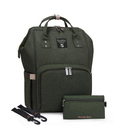 Pomelo Best Baby diaper backpack Stylish diaper bag Backpack with diaper -functional water -repellent large capacity backpack for olive green on the way