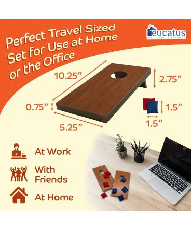 Portable Mini Desktop Cornhole Set - 2 Wood Boards & 8 Bags - Fun Gift for Students and Office Employees - Tabletop Game for Groups or Solo - Buy Online on GoSupps.com
