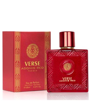 NovoGlow Verse Adonis Red for Men - 100ml Eau De Parfum Spray for Men - Long Lasting Fruity Warm & Floral Fragrance Smell Fresh All Day Long Gift for Men for All Occasions 3.4 Fl Oz (Pack of 1)