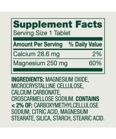 Magnesium 250 mg- Bone Muscle Health Tablets 100 Ct (Pack of 1) - Buy Online on GoSupps.com