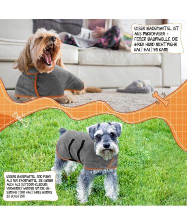 Microfiber Dog Bathrobe & Wader Coat - Extra Absorbent Fast Drying Towel with Adjustable Straps for All Sizes (Gray XS) - Buy Online on GoSupps.com
