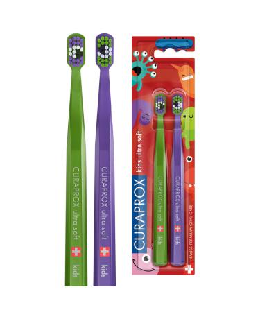 Curaprox CS Kids Manual Toothbrush Special Edition Happy Kids Pack of 2 Ultra Soft Toothbrush for Children