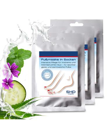 Foot mask for stressed dry skin (3x1 pair) Wellness foot care