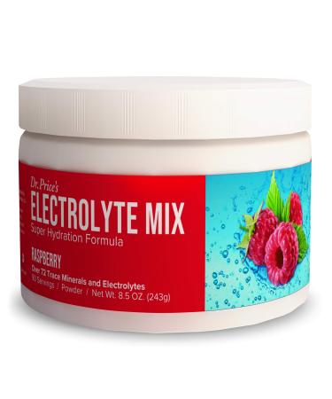 Electrolyte Mix Supplement Powder, 90 Servings, 72 Trace Minerals, Potassium, Sodium, Electrolyte Replacement Keto Drink | Raspberry Flavor | Dr. Price's Vitamins, No Sugar, Vegan, Non-GMO