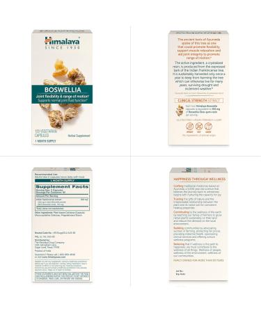 Himalaya Boswellia - Joint Support for Mobility & Flexibility 250 mg 120 Capsules | 1 Month Supply Buy Online - Buy Online on GoSupps.com