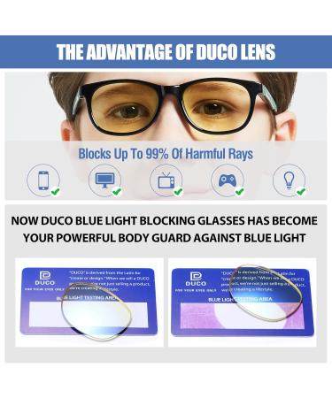 DUCO Kids Blue Light Blocking Glasses for Ages 5-12 | Reading & Gaming K015 - Protect Young Eyes! - Buy Online on GoSupps.com