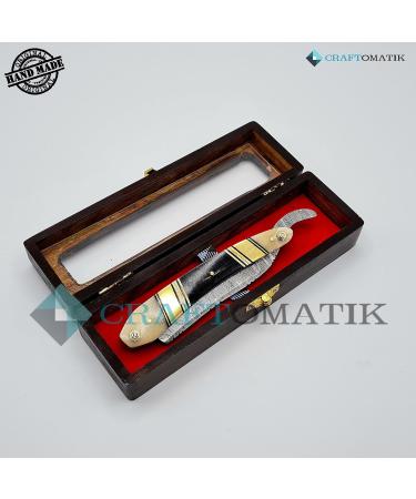 Razor Damascus Steel Men's Gift Set | Handmade High-Quality Barber Razor | DBR58 - Perfect Gift for Him - Buy Online on GoSupps.com