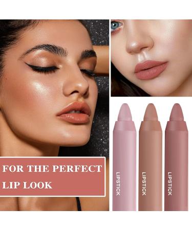 3 Colors Crayon Matte Lipstick Set - Long Lasting & Moisturizing Lip Gloss Stain - Buy Online on GoSupps.com
