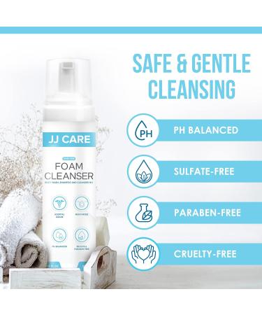 JJ CARE Rinse Free Foam Cleanser 8.45 fl. oz. Pack of 3 - Deodorizing Waterless Body Wash for Elderly & Disabled - 3-in-1 Moisturizing Shampoo - Travel & Camping Foam Wash - Buy Online on GoSupps.com
