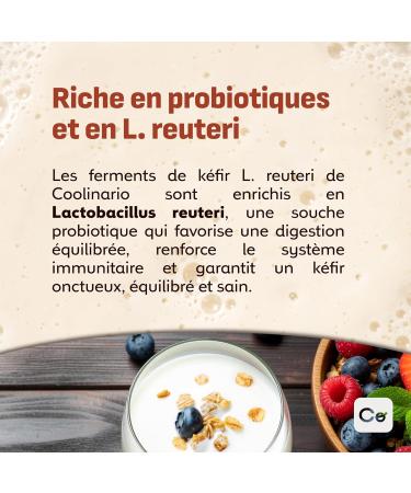 Coolinario L Reuteri Ferment K fir (5 Sachets de 1g) Cultures Vivantes avec Probiotiques | Cr meux & Acidul | Sans OGM Sans Conservateurs Sans Gluten | Halal Kasher 1 g (Lot de 5) - Buy Online on GoSupps.com