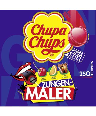 Buy Chupa Chups Tongue Painter Lollipop Bag 250 Lollis in Cola Cherry & Orange Flavors | Color Your Tongue | International Shipping - Buy Online on GoSupps.com