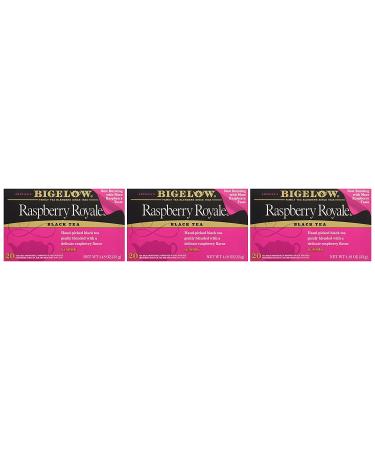 Bigelow Raspberry Royale Tea Bags - 20 Count - 3 Pack | Premium Flavorful Tea - Buy Online on GoSupps.com