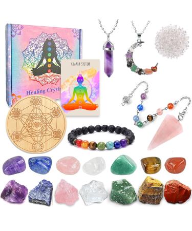 Healing Crystals Natural Crystal for Beginners Healing Crystal Gifts for Anxiety Relief Meditation Yoga Spiritual Awakening (Healing Crystals)
