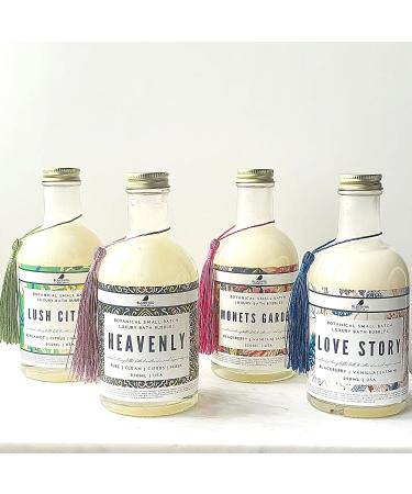 Heavenly Bubble Bath by Bluebyrd Soap Co. | Luxury Foaming Bubbles with Sweet Almond Oil & Aloe Vera | Women's Bath in Glass Jar - Buy Online on GoSupps.com