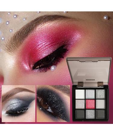 Black Smokey Eyeshadow Dark Eyeshadow Palette silver gray color eyeshadow palettes Blendable 9 colors highly pigmented long lasting for midnight masquerade - Buy Online on GoSupps.com