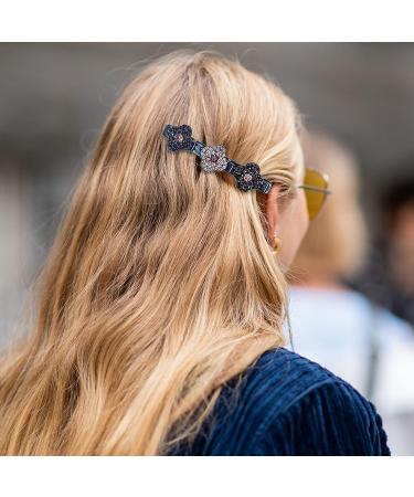 Sparkling Crystal Stone Braided Hair Clips for Women - 4-Pack Stylish Hair Accessories with Four-Leaf Clover Design - Buy Online on GoSupps.com