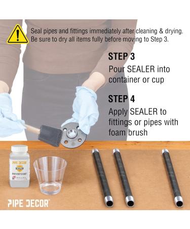 PIPE D COR Degreaser Kit - Clean & Protect Your Projects | 16 oz Degreaser 4 oz Sealer Rag & Brush Included - Buy Online on GoSupps.com