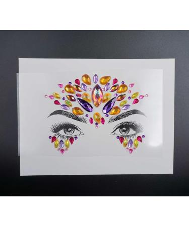 Festival Face Gems - Self-Adhesive Rhinestone Stickers for Halloween & Carnival | Fashion Jewelry for Pride Parties (Gold - Buy Online on GoSupps.com