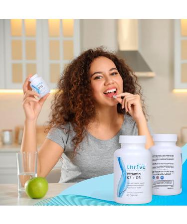 Thrive Good Vitamin K2 D3 - Daily Multivitamin Supplement for Men & Women with Vitamin D3, Calcium, and Black Pepper Extract - 60 Veggie Capsules - Buy Online on GoSupps.com