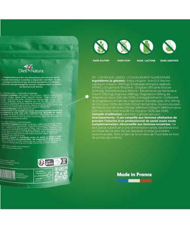 DIETI NATURA - Libido Complex + - Female & Male Libido Booster - Maintains Testosterone Levels - Zinc - Non-GMO Gluten & Lactose Free - Made in France - 120 Capsules - Buy Online on GoSupps.com