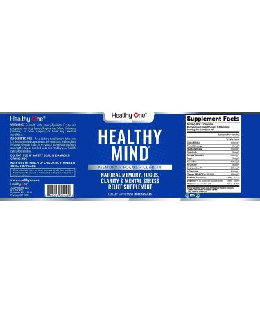 Healthy Mind Nootropic Supplement for Focus & Memory | Natural Brain Booster with 60 Gel Capsules | Enhances Mental Clarity | No Stimulants or Sugars - Buy Online on GoSupps.com