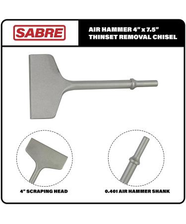 Sabre Tools 4 Inch x 7.5 Inch Air Hammer Chisel Bit for Thinset Removal  Thinset Scaling  Tile Removal  Pneumatic Chisel  0.401 Shank - Buy Online on GoSupps.com