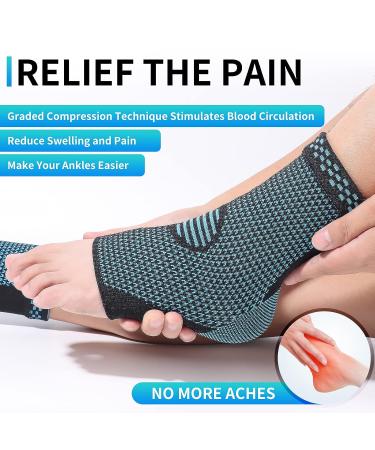 Set of 2 Cescrak Ankle Brace for Men & Women | Compression Sleeve for Swelling, Plantar Fasciitis, Sprain Recovery | Arch Support Socks | Size Medium - Buy Online on GoSupps.com