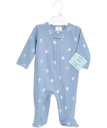 aden + anais Baby Comfort Knit Footie - Long Sleeve Infant Onesie 0-3 Months Blue Moon - Buy Online on GoSupps.com