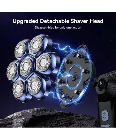 Bald Men's Head Shaver - 7D Magnetic Floating Head, 3 Modes, IPX7 Waterproof, USB Rechargeable Grooming Kit - Buy Online on GoSupps.com