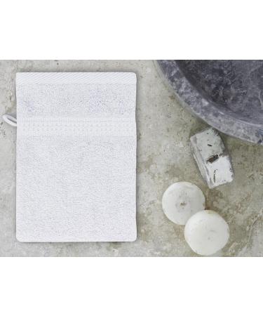 Class Home Collection Washing Gloves - 4-Pack White Cotton Washcloth Set | 16x21 cm | 500 g/m | Premium Quality for Home Use - Buy Online on GoSupps.com