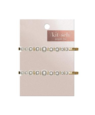 Kitsch Pearl Bobby Pins - Set of 2 Fashion Hair Pins for Women - Buy Online on GoSupps.com