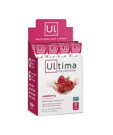 Ultima Replenisher Electrolyte Hydration Drink Mix Raspberry Flavor (20 Serving Stickpacks)