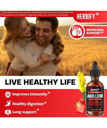 HERBIFY Bundle - Lions Mane & Mullein 4 Fl Oz Strawberry Drops - Supplement for Memory Focus & Clarity & Immune Support Lung Cleanse and Bronchial Support - Buy Online on GoSupps.com