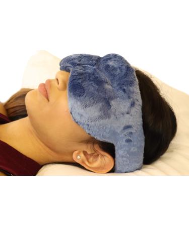 Cooling Eye Compress - Soft Blackout All Natural Aromatherapy for Tension Relaxation Stress and Pain Relief - Wearable Tension Migraine & Headache Relief - Long Lasting Cooling Therapy Blue
