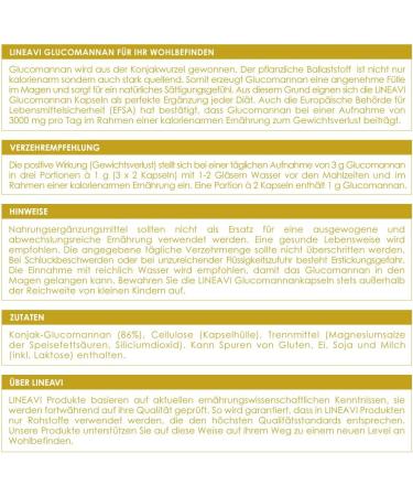 Lineavi Glucomannan 3000mg - Herbal Fiber from Konjac Root for Weight Loss | 120 Saturation Capsules Made in Germany - Buy Online on GoSupps.com