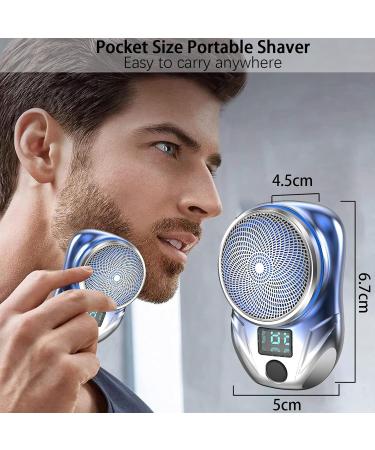 Mini Shaver Portable Electric Shaver Electric Razor for Men Pocket Size Portable Shaver USB Rechargeable Beard Trimmer Easy One-Button Wet and Dry Use Mens Razor for Home Car Travel Gift (Blue) - Buy Online on GoSupps.com