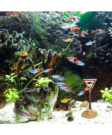 Harz Hai-Warnschild Fish Tank Ornament - Funny Aquarium Decoration & Landscape for Underwater & Fish Pond (White) - Buy Online on GoSupps.com