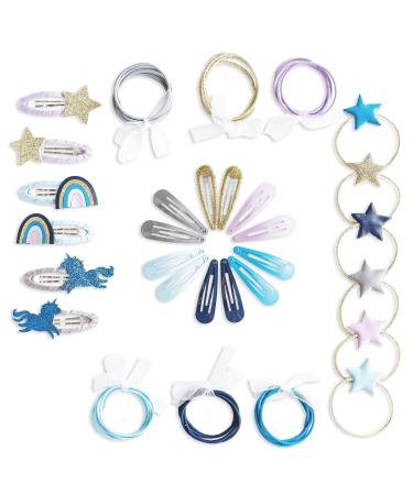 Paper dragon special 48 hair clips and hair tie in many colors - durable and robust - children's spectrums with glitter and fabric cover - hair accessories * unicorn * - for long and fine hair