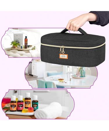 CURMIO Essential Oil Storage Case - 40 Bottle Organizer with 2 Detachable Pouches and Handle, Black (Bag Only) - Buy Online on GoSupps.com