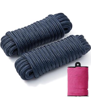 TetherTite 1/2 Inch 25 Ft Marine-Grade Double-Braided Nylon Dock Line for Boats - 2 Pack Navy Blue - Buy Online on GoSupps.com