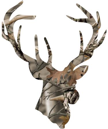 Camo Deer Head with Antlers Sticker