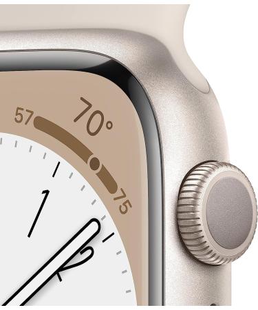 Apple Watch Series 8 GPS 41mm Smart Watch - Starlight Aluminum Case with Sport Band, Fitness Tracker, Blood Oxygen & ECG Apps, Retina Display, Water Resistant - 41mm S/M - Buy Online on GoSupps.com
