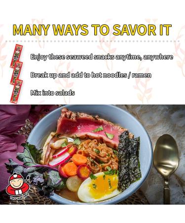 Tao Kae Noi Big Roll Grilled Seaweed Snacks - Spicy Flavor, Healthy Nori Sheet Rolls for Kids and Adults (6 pack, 3g Bags) - Buy Online on GoSupps.com