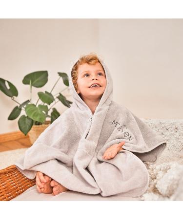 Mabyen Baby Hooded Bathrobe - 100% Organic Cotton Baby Poncho in Light Grey | Eco-Friendly One Size International Shipping - Buy Online on GoSupps.com
