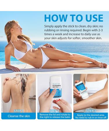 XJBD Glycolic Acid Exfoliating Body Stick with Shea Butter - Solid Body Scrub Stick for Rough Elbows Knees Heels Dry Skin Deep Effective Exfoliation Fragrance Free 75g / 2.65oz Mess-Free - Buy Online on GoSupps.com