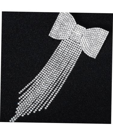 Beaupretty Wedding Tassel Hair Clip rhinestone tassel crystal bow clip rhinestone hair bow clip hair bow wedding rhinestone bow veils for brides rhinestones bang clip Crystal - Buy Online on GoSupps.com