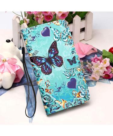IMei-Konsktzh lle for Samsung Galaxy A25/A24 - Colorful PU Leather Protective Case with Card Holder & Stand | Love Butterfly Design - Buy Online on GoSupps.com