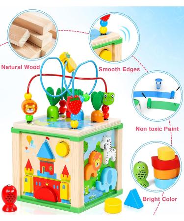Jojoin Motor Cubes - Montessori Activity Center Wooden Toys for 1-3 Year Olds | Colorful & Engaging Motor Skills Development Toys - Buy Online on GoSupps.com