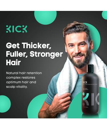 Kick Tea Tree and Peppermint Conditioner for Men - Effective Dandruff and Hair Loss Treatment (17 oz) - Buy Online on GoSupps.com