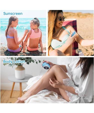 Refillable Sunscreen and Body Lotion Sponge Roller Applicator for Kids and Adults Child-Friendly Silicone Roller with Even Mess-Free Application Travel-Size for Hassle-Free Skincare Routine (Blue) - Buy Online on GoSupps.com